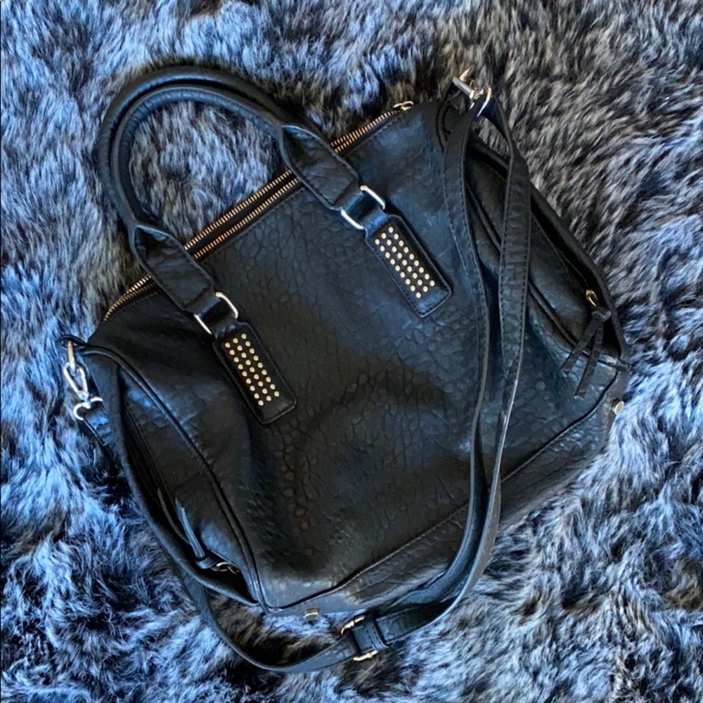 Black Studded Crossbody Handbag
